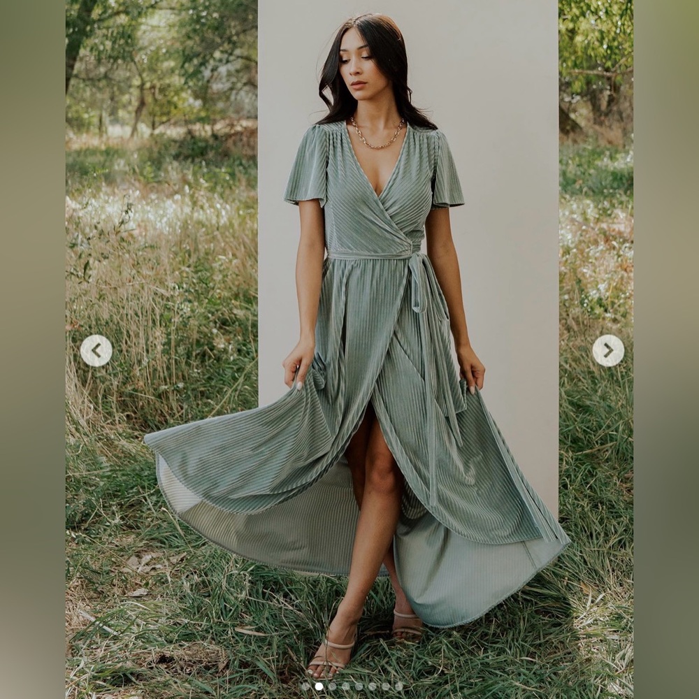 Baltic Born Ribbed Velvet Wrap Dress